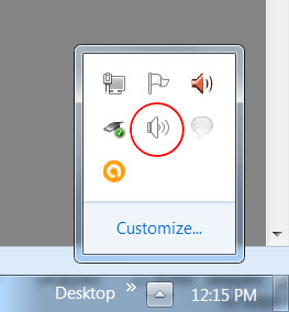 Right-click on the speaker icon (circled in red)